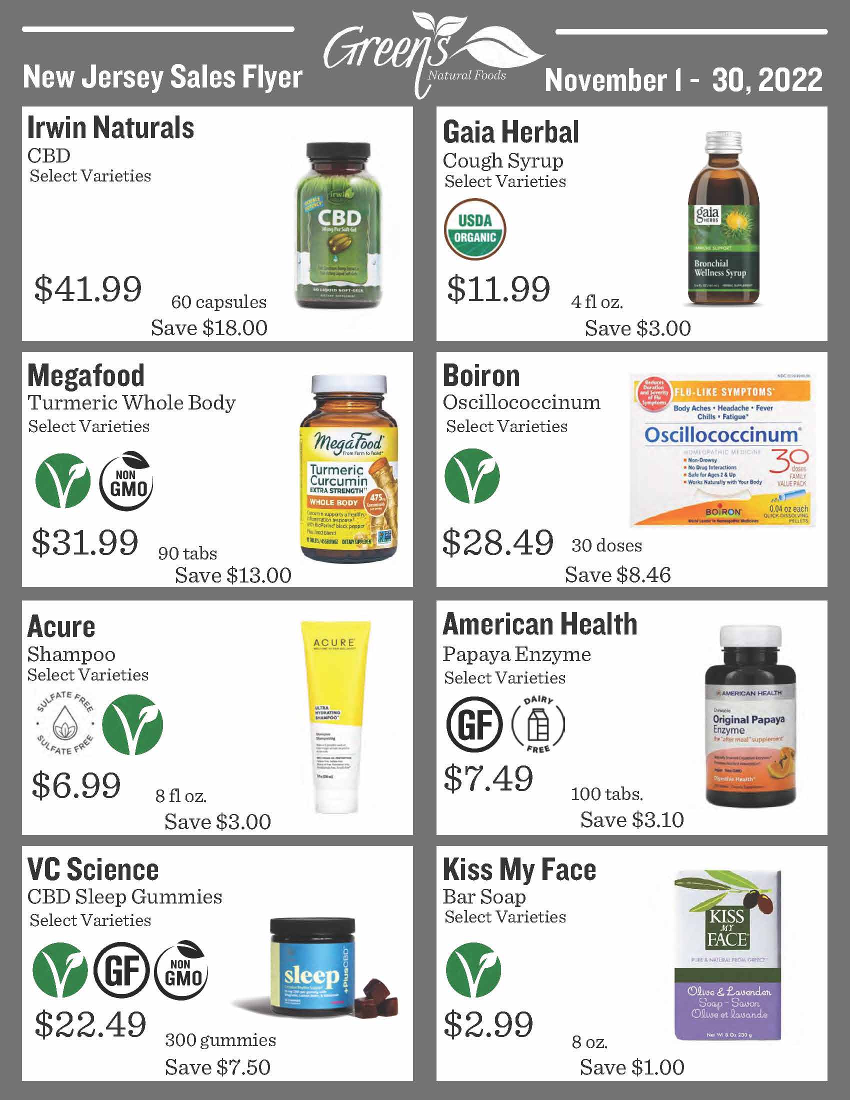 Sales & Specials New Jersey Green's Natural Foods
