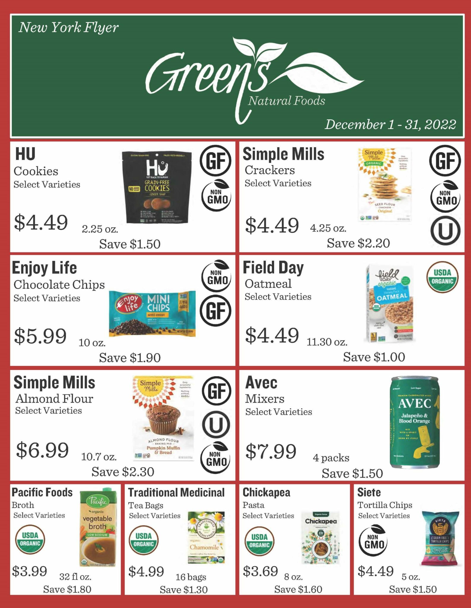 Sales & Specials New York Green's Natural Foods