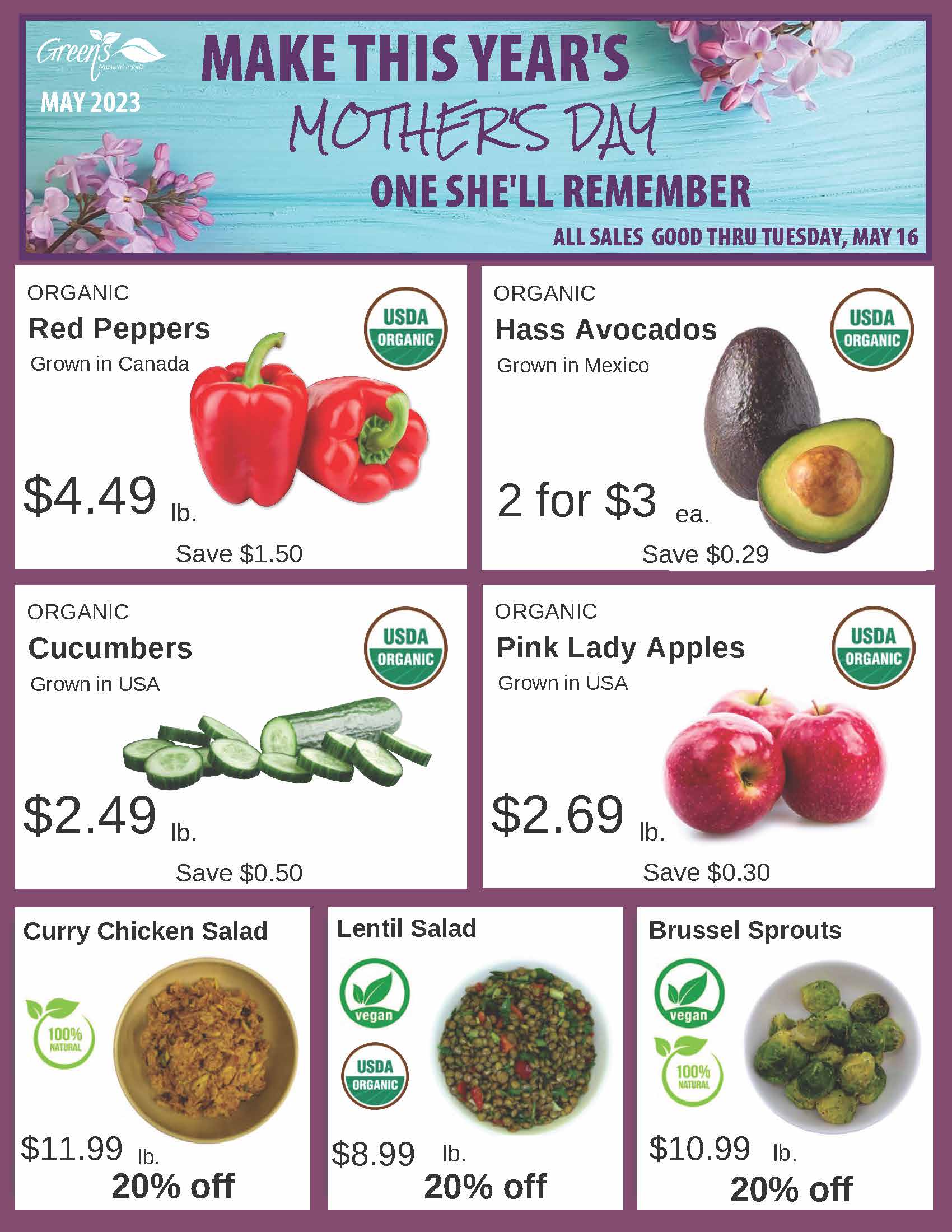 Sales & Specials New York Green's Natural Foods