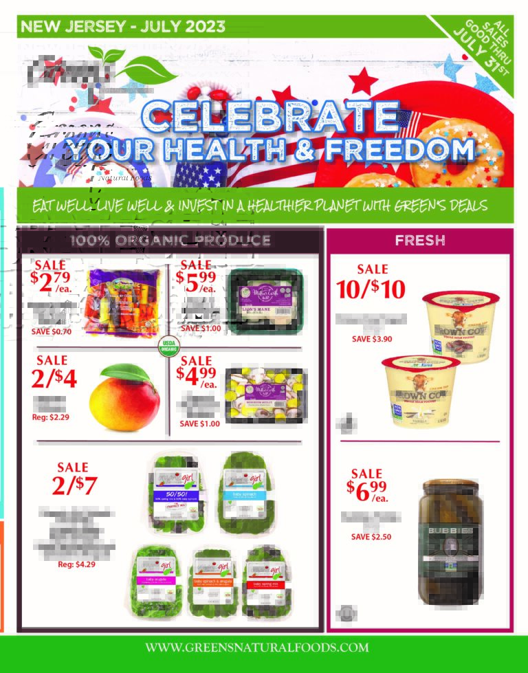 Sales & Specials New Jersey Green's Natural Foods