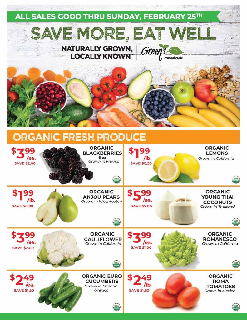 Green's Weekly Ad WE 2 25